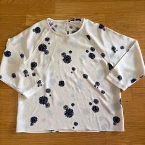 Tibi Silk Black Dot Luxury Office Preppy Glam Minimalist Boho Chic Blouse XS